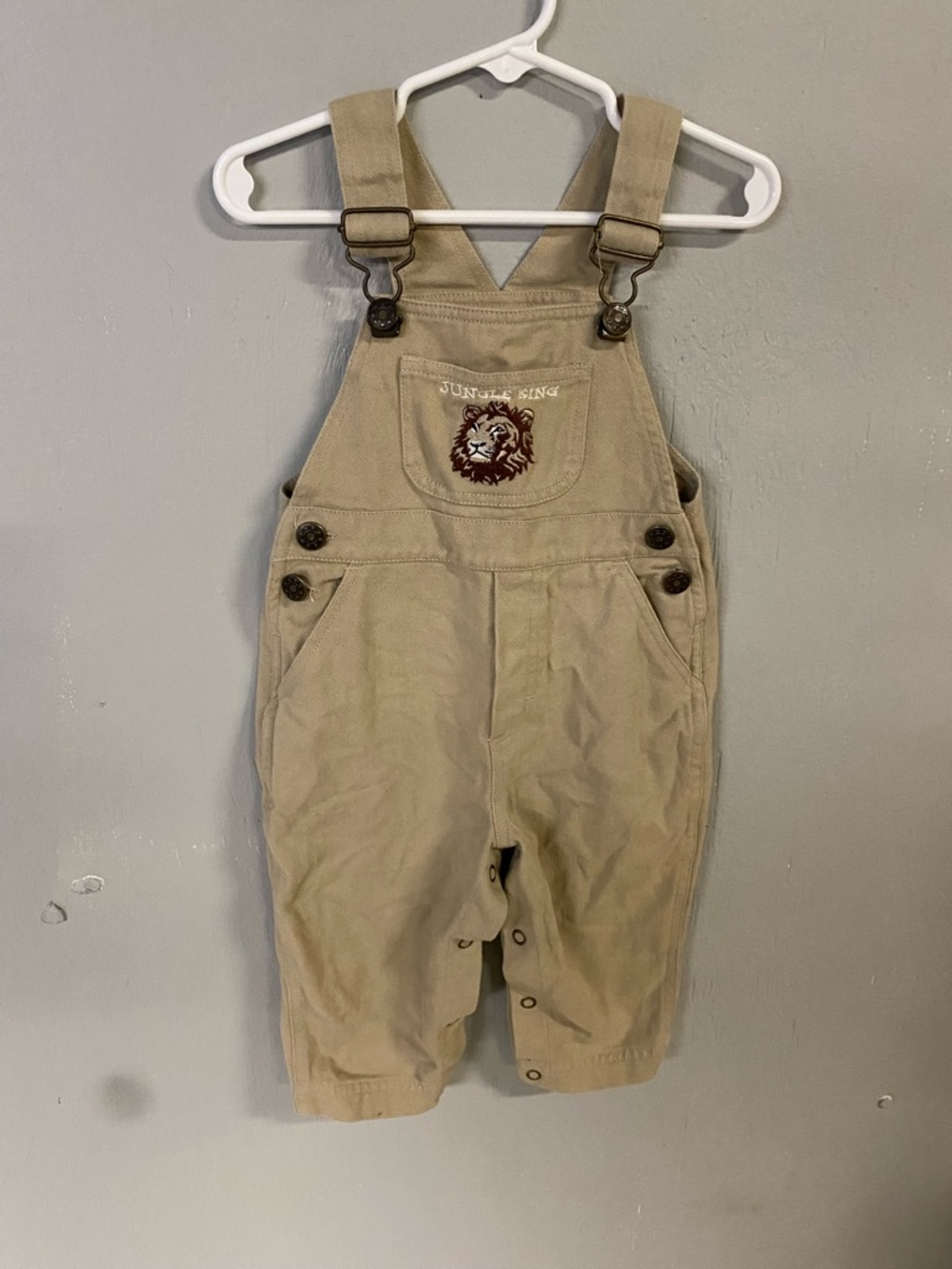 IN DESIGN Kids Size 18Months Jungle King Overalls, Vintage Denim